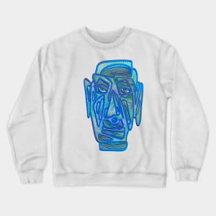 Abstract Face #8 - blue version Crewneck Sweatshirt